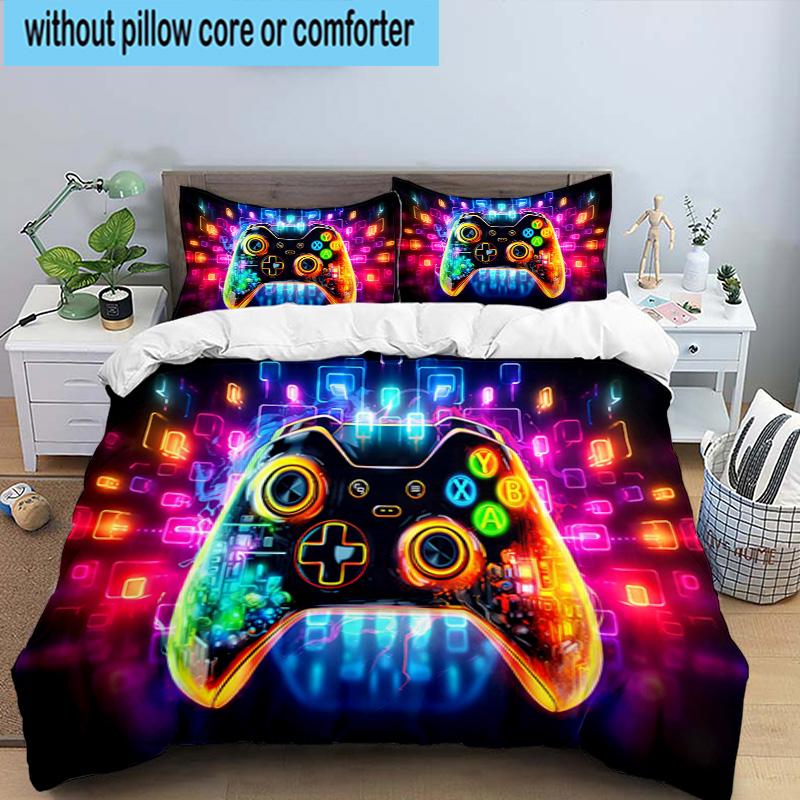 Game Night Adventure 3pcs Bedding,Including 1pc Duvet Cover And 2pcs Pillowcases Perfect for Christmas,Ideal for Bedroom, Dormitory