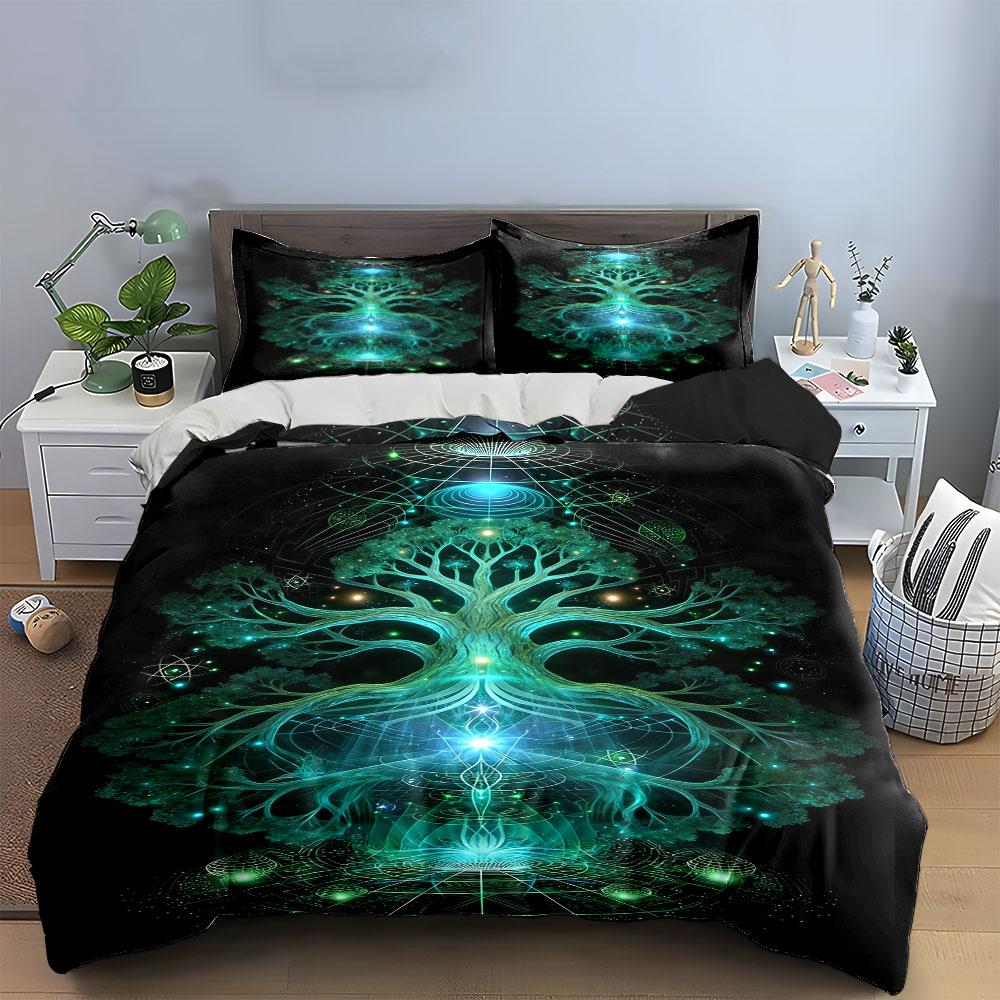 Glowing tree with patterns. Bedding sets Duvet cover sets Duvet covers Pillowcases(1 * Duvet Cover 2 * Pillowcases without duvet insert)