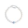 jewelCOUNTY White Snow Pearl Bracelet 925 Silver