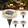 4/2/1PCS Solar Disk Light Waterproof Outdoor Glass Garden Stake Lighting Colorful Decorative Pathway LED Lights Dusk to Dawn