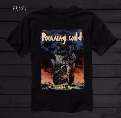 RUNNING WILD Под Веселым Роджером Подарок для Фаната Черный S-5XL Унисекс Футболка BO031