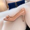 Side Empty Nude High Heels Engagement Small Round Head Comfortable Single Shoes Women's Thin Heels Super Soft Evening Shoes Spring