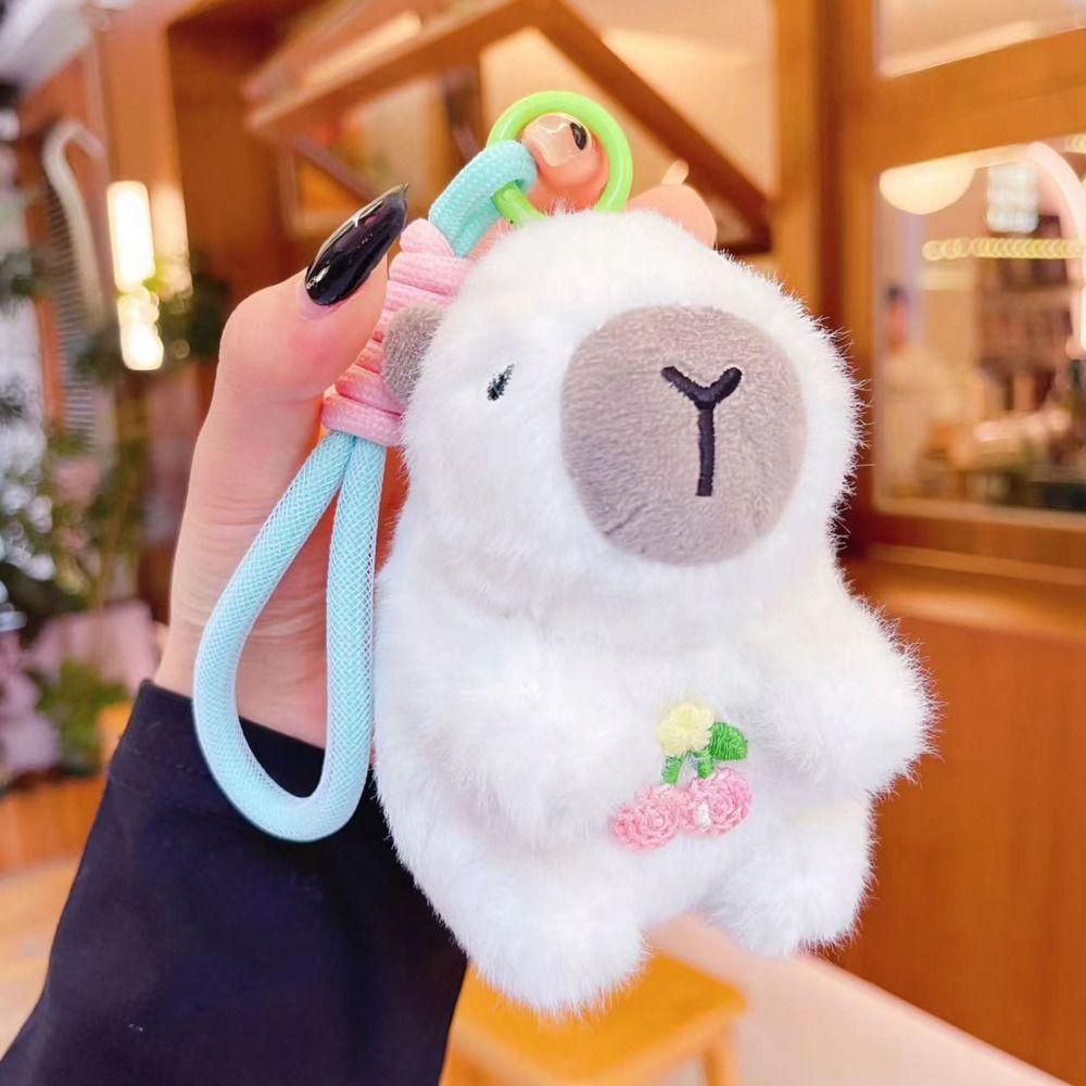 Мягкий плюшевый брелок в виде капибары, креативный милый брелок в виде капибары, автомобильный брелок