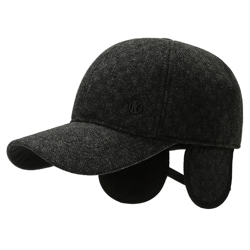 Elegant Winter Baseball Cap For Older Men Adjustable Warmth With Ear Protection