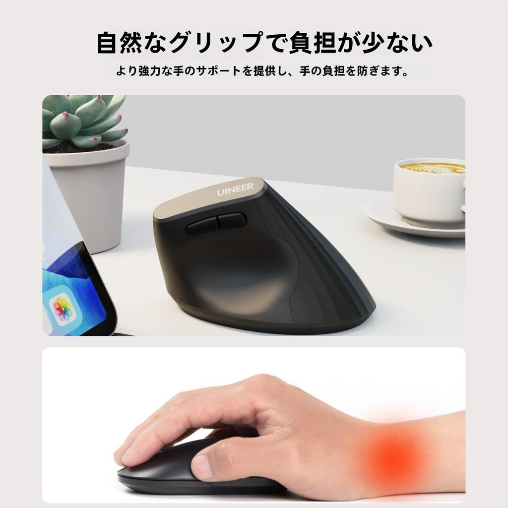 Wireless Mouse Wireless Vertical Ergonomic DPI Adjustment Battery Level Ideal for Office or Home No Hand Fatigue - 2.4GHz Connection, Type,