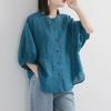 2024 Early Spring Women's Retro Lantern Sleeve Cotton-Linen Top