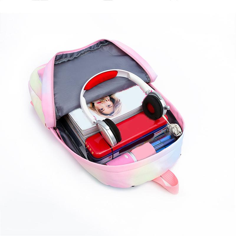 3 шт., школьный рюкзак в стиле аниме для девочек Y2K с сумками для обеда, школьный рюкзак, комплект холщовых сумок, детская сумка-ручка