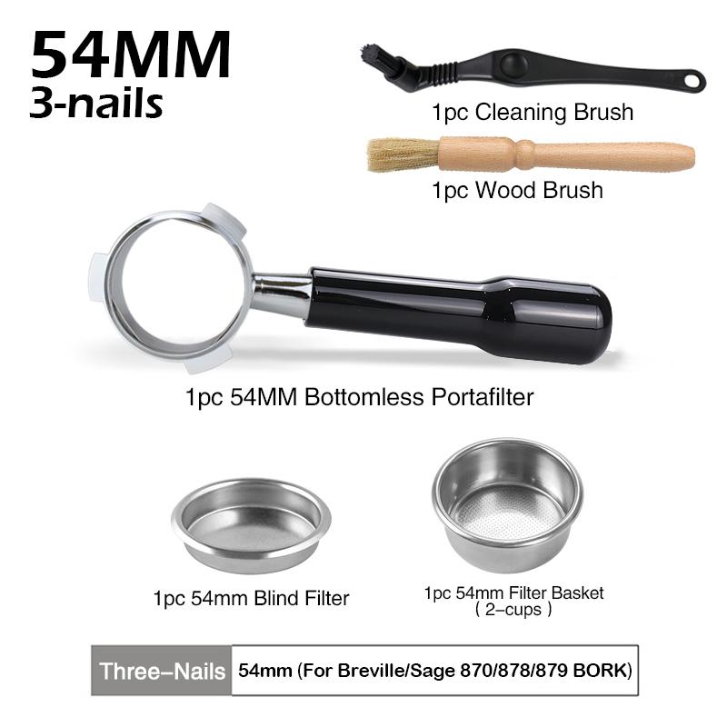 54-мм Бездонный Рожок для Кофе Сменный Фильтр-Корзина Для Sage Breville 870 878 880 Аксессуары для Эспрессо Инструмент Бариста