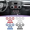 For Jeep Wrangler JK 2012-2017 Air Conditioning CD Switch Window Control Knob Decoration Ring Cover Aluminum Alloy