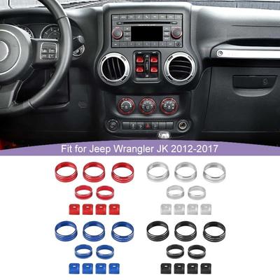 Для Jeep Wrangler JK 2012-2017 Переключатель кондиционера CD Кнопка управления стеклоподъемником Декоративное кольцо Крышка Алюминиевый сплав