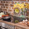 GLASS PROTECTIVE PLATE FOR STOVE 60x52 MOSAIC