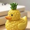 Unique Gifts for Friends Adorable Fruit Duck Figurine, Resin Apple Strawberry Peach Banana Sculpture, Mini Children Room Ornaments Desk Decor