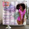African American Woman Shower Curtain Sexy Black Girl Lady Inspirational Queen Abstract Boho Waterproof Bathroom Shower Curtain