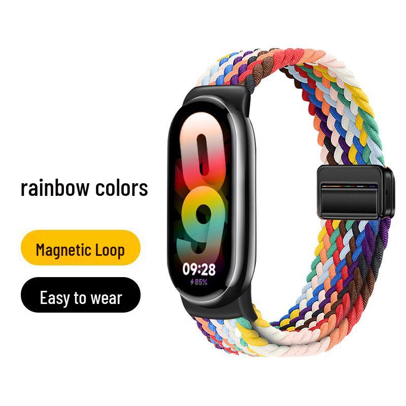 Нейлоновый плетеный ремешок Xiaomi Band 10 со встроенной магнитной застежкой, совместим с Xiaomi 9/8.