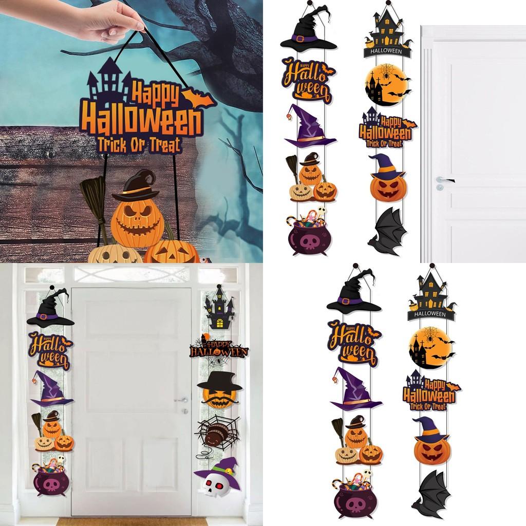 Halloween Festive Door Decoration With Bat Pumpkin Door Hanging For Scene