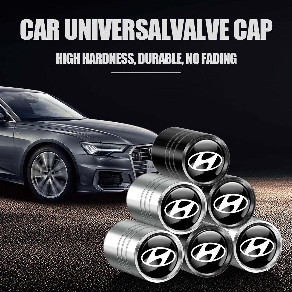 4pcs Metal Hexagonal valve dust-proof automotive parts Car Wheel Tires Valves Tyre Stem Air Caps For Hyundai Kona i20 i30 i10 bg3
