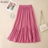 Women Casual Elastic Waist Loose Long Skirts