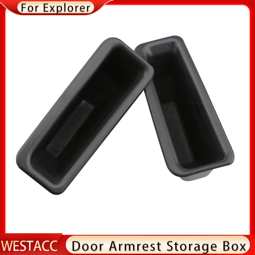 2 шт./компл., ящик для хранения подлокотника на двери автомобиля из АБС-пластика для Ford Explorer 2011-2022, коробки с дверными ручками, чехол, держатель, контейнер