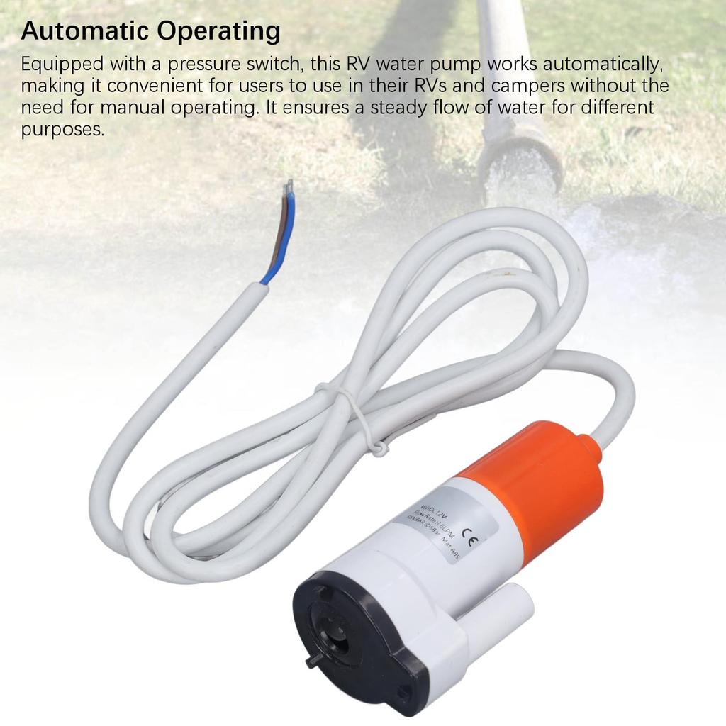 Asixxsix DC 12V RV Water Pump, 16lpm RV Water Pressure Pump, Low Noise RV High Pressure Water Pump for RV Yacht Camper Sprayer Food Truck Camping