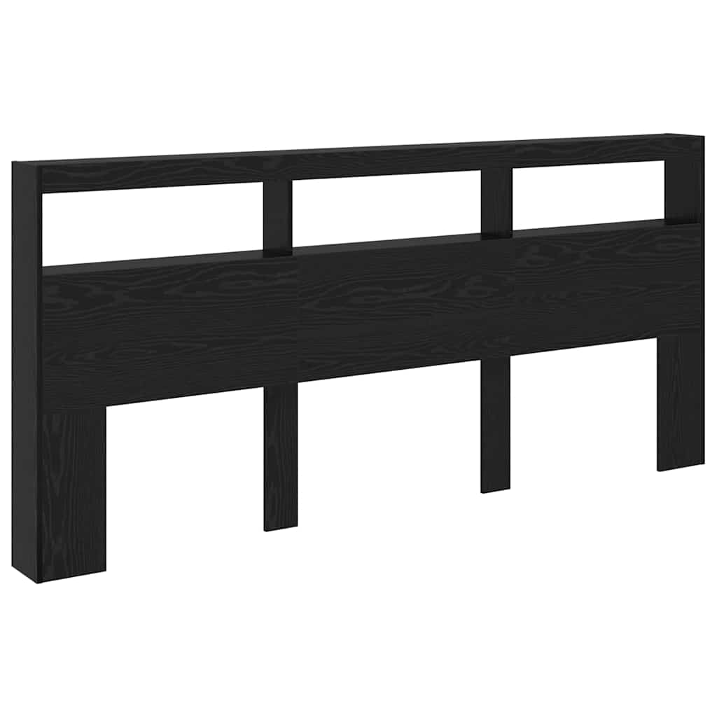 Headboard in Black Oak Look 220 x 17 x 102 cm Engineered Wood