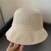 Woven Fisherman's Hat Female Summer Gentle Hollow Mesh Fashionable Elegant Basin Hat Showing Face Small Spring and Summer Hat