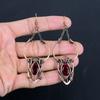 Garnet Jewelry, 999 Copper Wire Wrapped Earrings, Handmade Gemstone Jewelry Earrings For Memorial Day