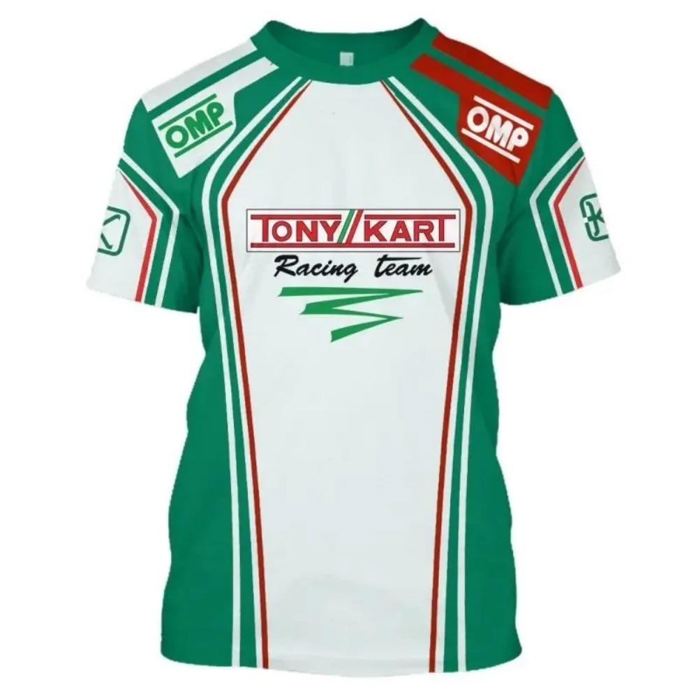 Гоночная футболка Tony Kart Футболка для фанатов картинга Спортивная футболка с коротким рукавом для улицы Мужская Женская Оверсайз футболки Летняя быстросохнущая футболка