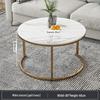 Modern Round Coffee Table: Elegant Small Side Table for Living Room or Balcony