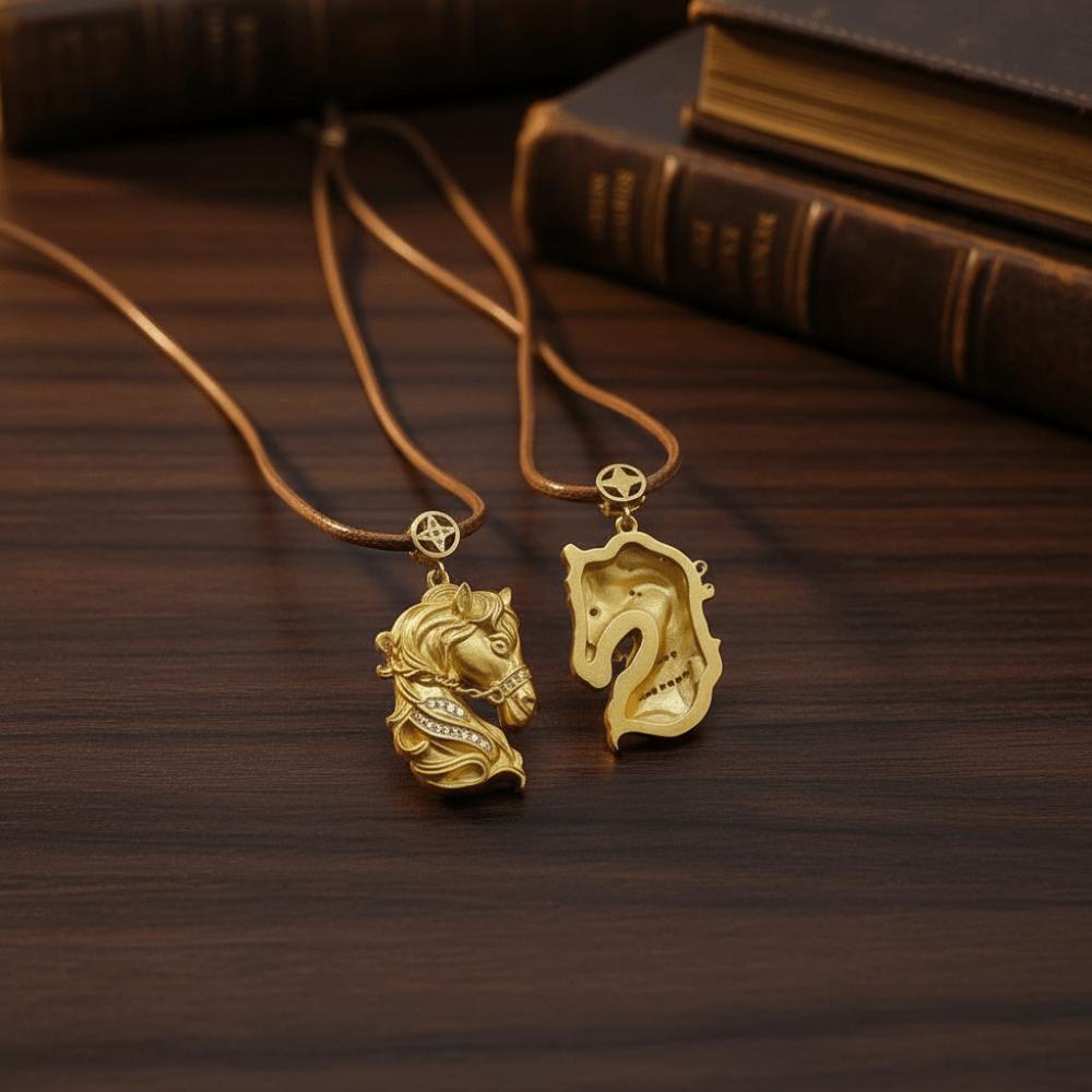 Роскошное ожерелье со знаком зодиака Лошадь, водонепроницаемая золотая подвеска в виде лошади, ювелирное изделие, ожерелье для богатства, ожерелье с жеребенком, женское