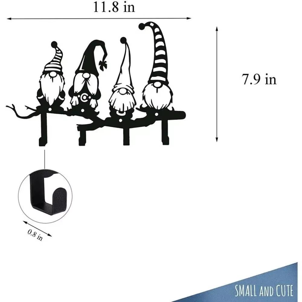 Настенная стойка для ключей с 4 крючками – очаровательная табличка в виде гнома для прихожей, коридора и организованных пространств
