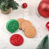 Christmas Cookie Stamp Mold Set with Wooden Handle - Santa Claus & Tree Designs, Silicone, Easy Release