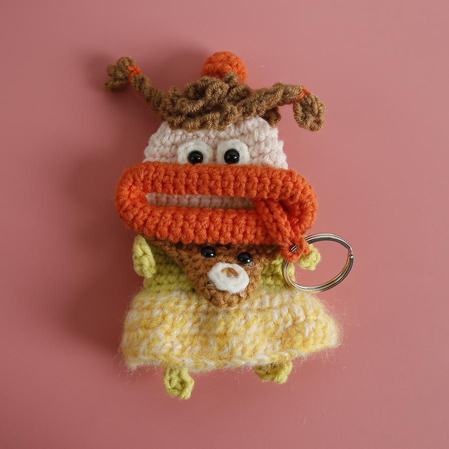 Забавные вязаные крючком брелоки Вязание Милая кукла с сосисочным ртом Держатель для ключей Полезная вязаная сумка для хранения Брелоки для автомобильных ключей Оптовая торговля
