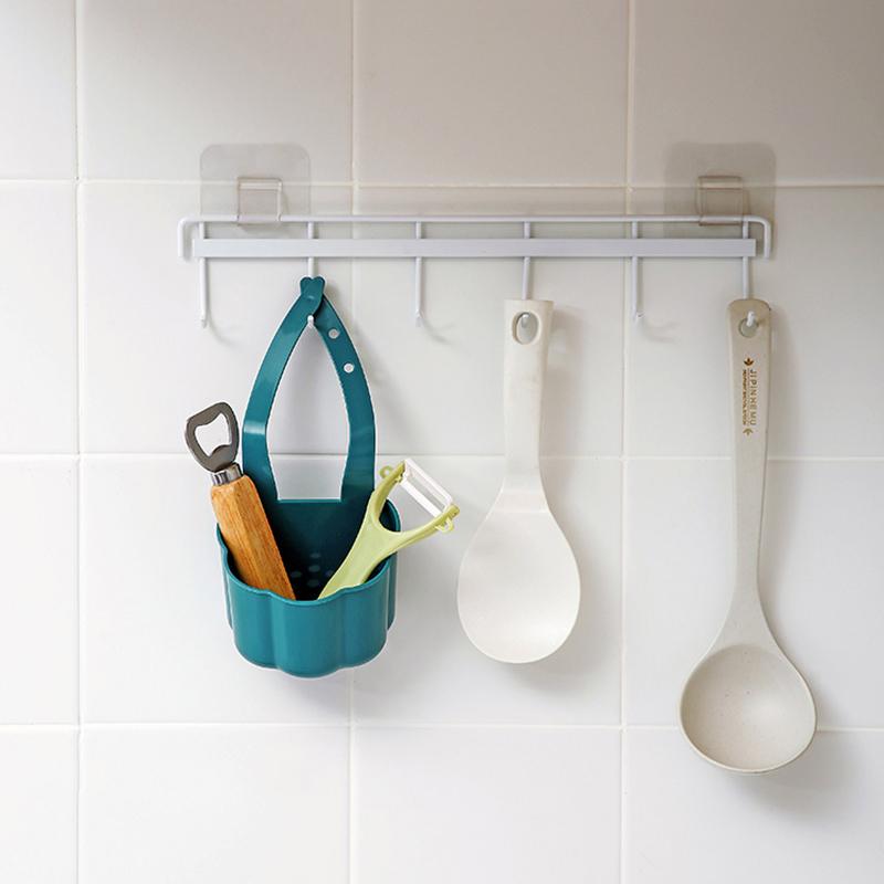 Сливная стойка для кухонной раковины, держатель для губки для мыла, подвесная корзина для хранения для ванной комнаты, регулируемый держатель для крана, кухонные аксессуары