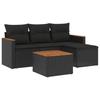 VidaXL Salon de Jardin avec Coussins 5 pcs, Canapés de Terrasse, Ensemble de Meubles de Patio, Mobilier d'Extérieur, Noir 3225908
