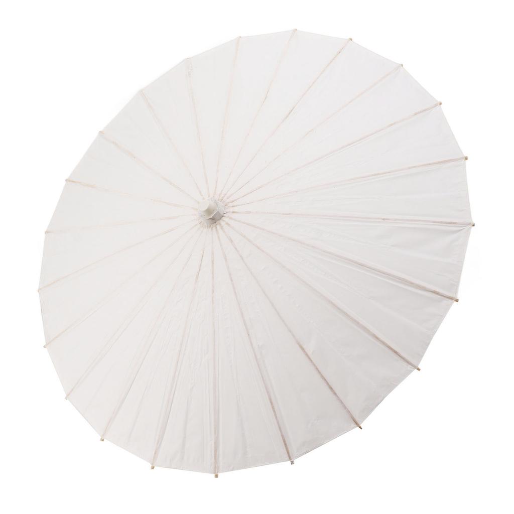Kids Paper Parasol Bamboo and Paper Chinese Style Elegant White DIY Paper Umbrellas for Decoration