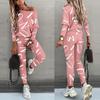 GMXIA Autumn Women's Long-sleeved and Long-pants Casual Set with Letter Prints