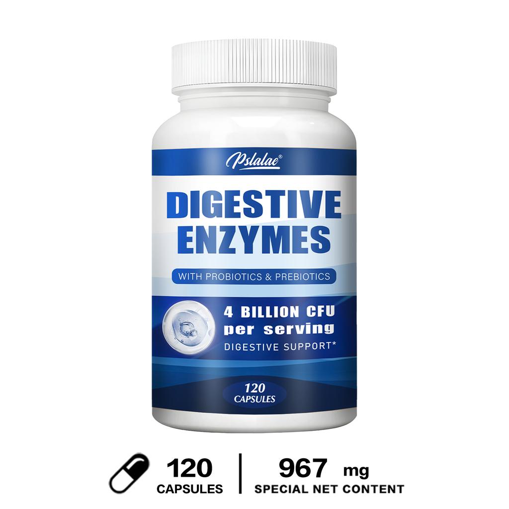 Pslalae - Digestive Enzyme Capsules with Probiotics and Prebiotics - Multi-Enzyme Blend - Digestive Health
