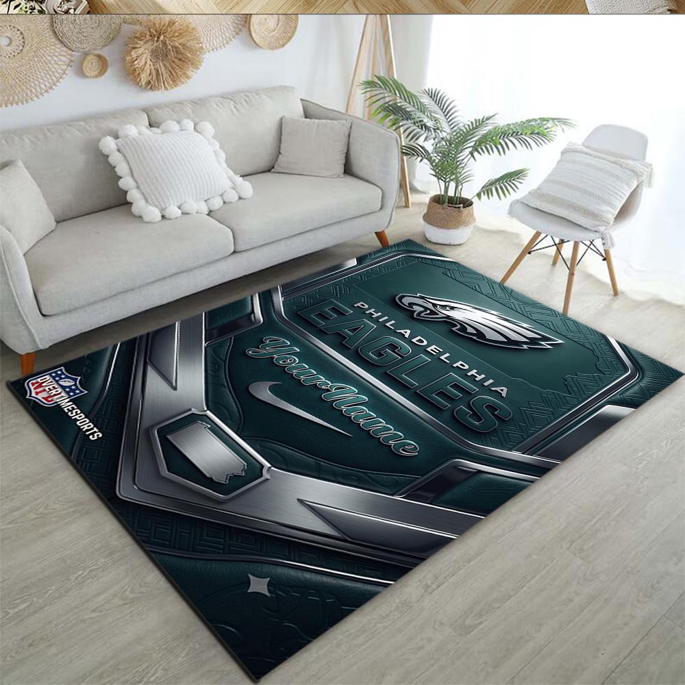 Philadelphia Eagles Customize Text Area Rug Suitable For Balcony Kitchen Dormitory Game Room Antislip Carpet Office Home Decor Spiritual Gift