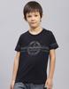 Boys Navy Blue Self Design Round Neck Half Sleeve T-Shirt