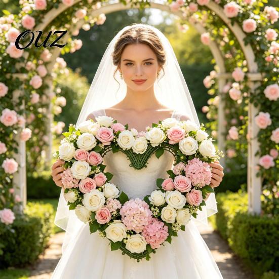 Floral Arrangement Base Plastic Christmas Wreath Frame, Making Ring, Circle/Heart Shaped Design Hardware DIY for Arrangements, Craft Projects