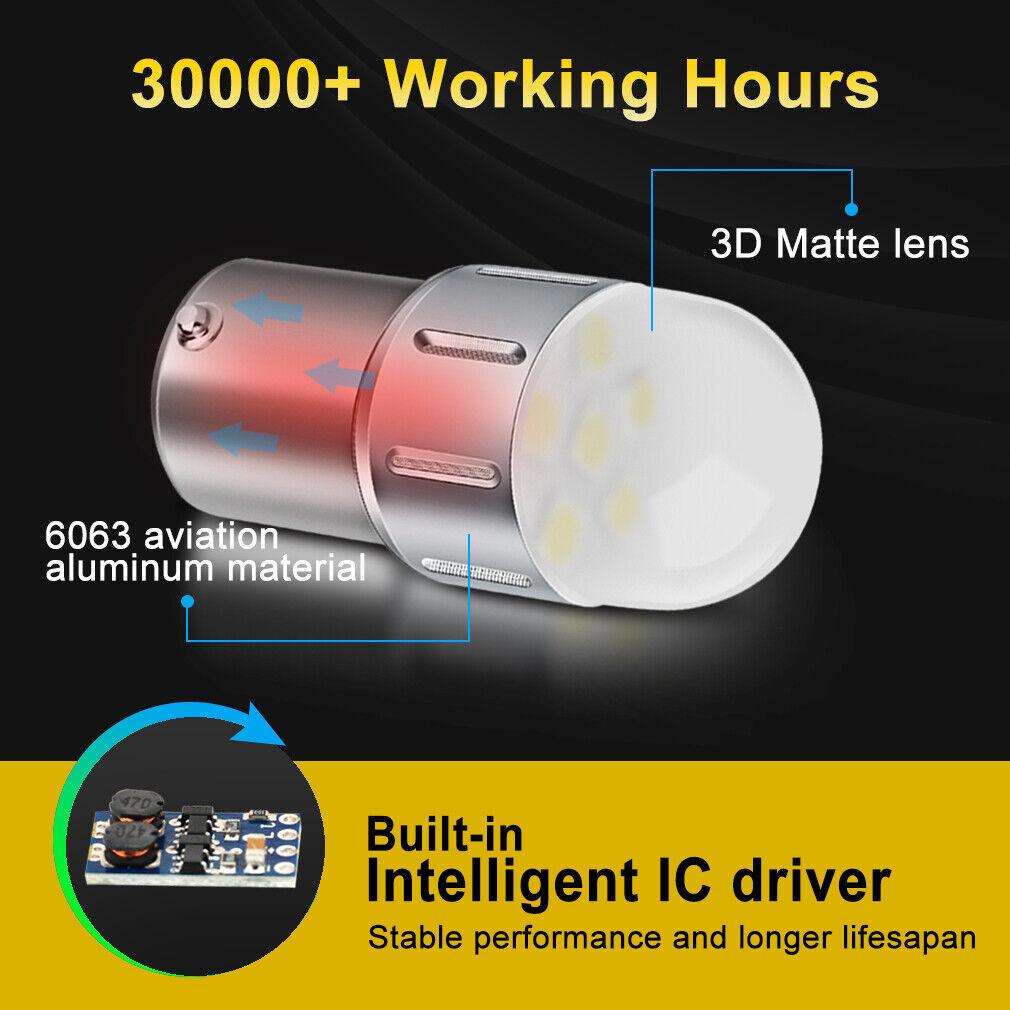 2 шт., сменные автомобильные лодки, белые 3D 6SMD BA15D 1142, светодиодные лампы для морской кабины, светодиодные лампы для внутреннего освещения 1004, 1076, 1142, неполярные красные, желтые