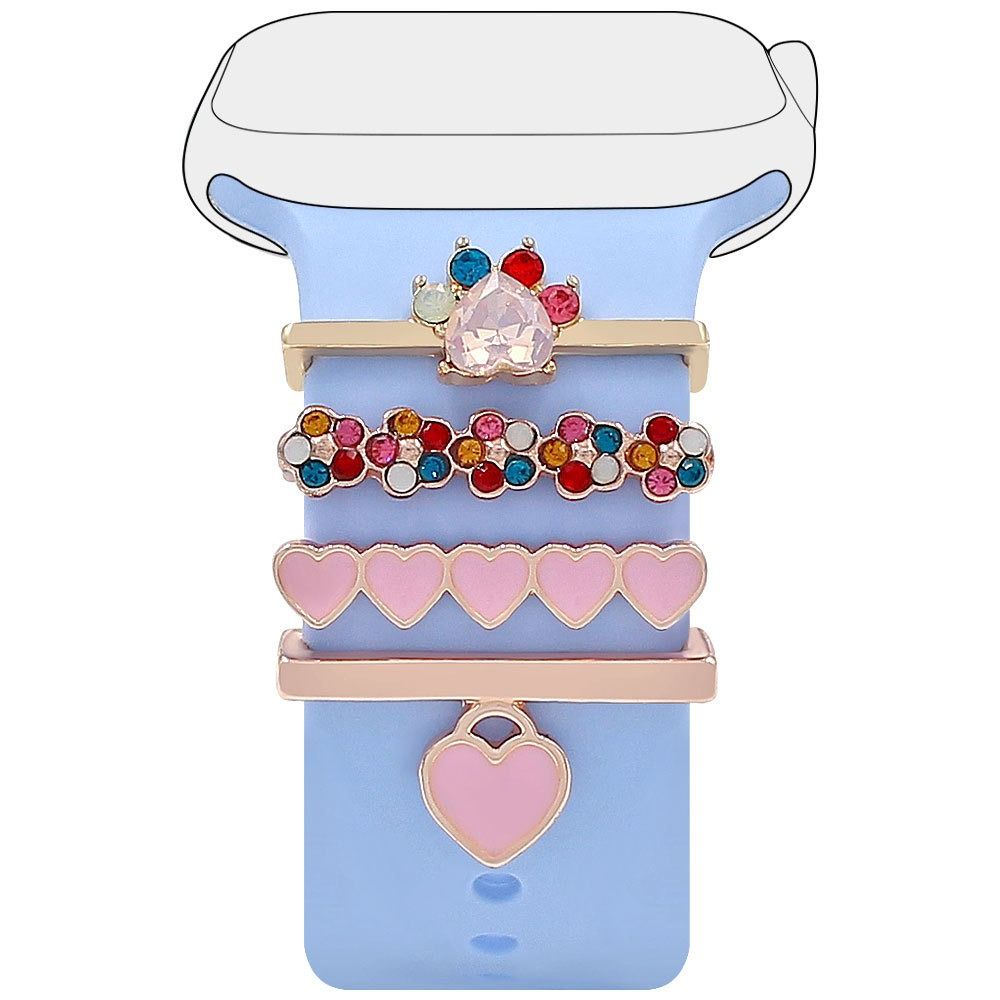 Металлический ремешок для часов, орнамент, браслет, подвески, модное декоративное кольцо, ремешок, аксессуары