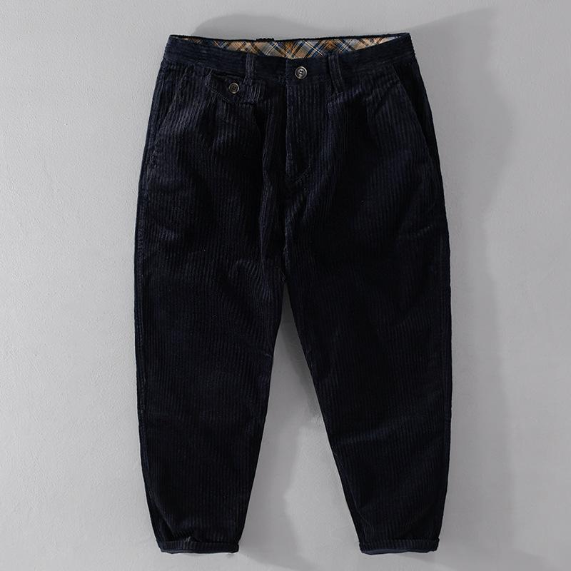Осенние и зимние мужские брюки, японские ретро-вельветовые брюки-карго, однотонные брюки-карго, повседневные мужские брюки