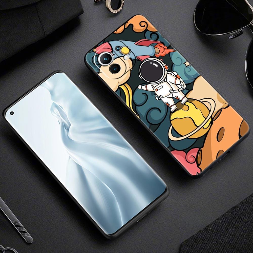 Мультяшный Милый Чехол-Бампер Космонавт для Xiaomi Mi 17 Pro Max 15 14 13 12 11 Ultra 15T 14T 13T 12T 11T Pro Lite Мягкий ТПУ