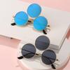 Non-polarized Men Oversized Circle Fashion Sunglasses Men Women Reflective Mirrored Three Round Lens Glasses Steampunk Eyewear