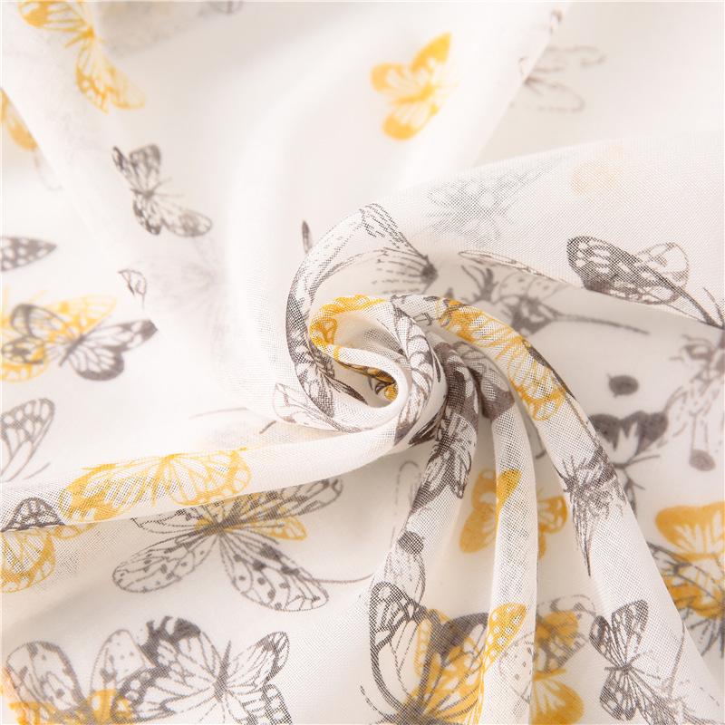 Women's Spring/Summer Sweet Butterfly Scarf - Versatile Cotton & Linen Shawl
