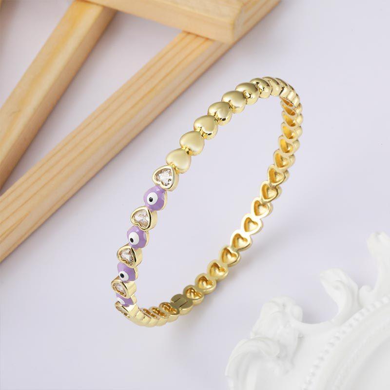 European and American Oil Dripping Devil's Eye Bracelet Colorful Heart-shaped Bracelet Women's Trendy Jewelry