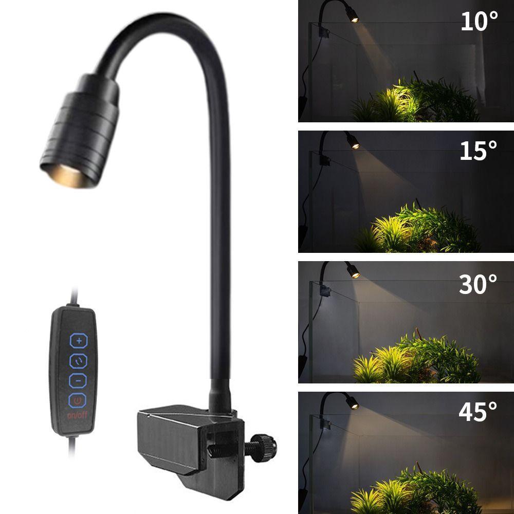 3W Mini Clip-on Aquarium Lamp Adjustable Zoom Adjustable Focus Spotlight  Home Decorations