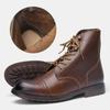 Retro Top Layer Cowhide Workwear Men's Boots, Size 39-50 Outdoor Martin Boots, Men's Red Boots