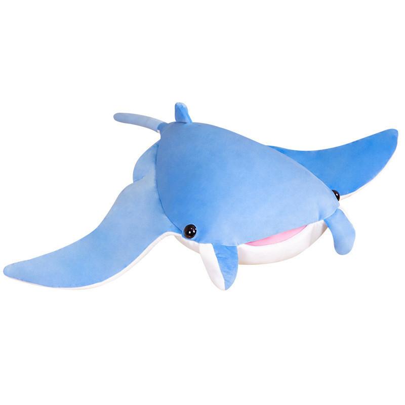 Adorable Blue Green Devil Ray Plush Toy Cartoon Batfish Doll For Kids Collectors